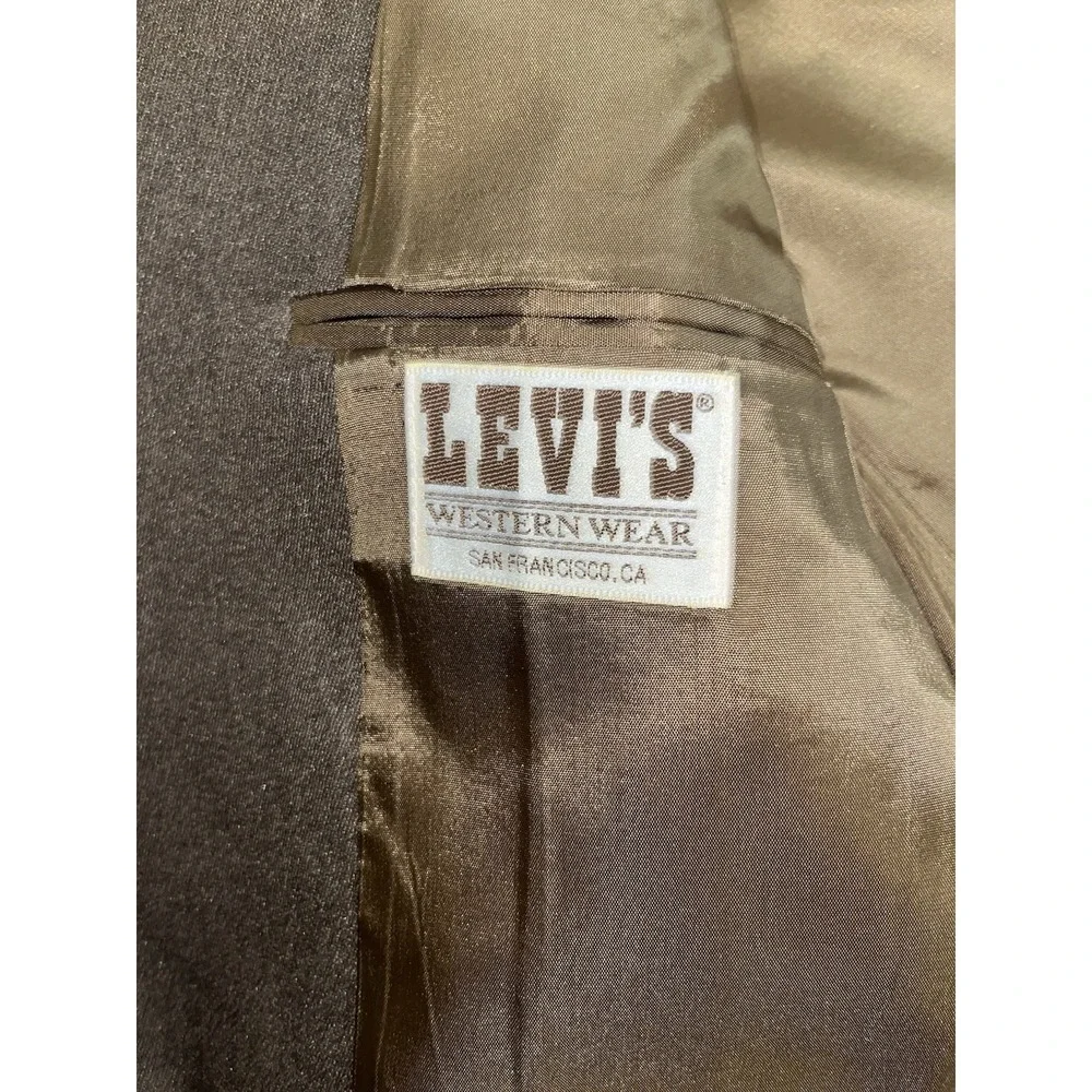 Vintage 1970s Levi's Western Suit Made In USA Brown Urban Cowboy Pristine Cond